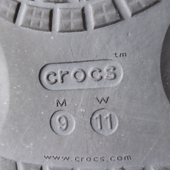 CROCS Black Slide Sandals, Unisex, Mens 9, Womens 11